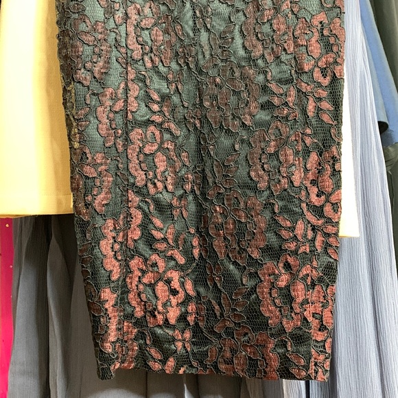 Vintage 80s Set Dress + Jacket Floral Lace Crochet Beaded Formal - Picture 5 of 11